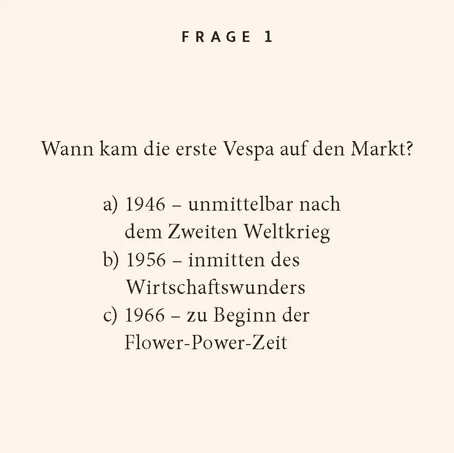 Bild: 9783899784701 | Vespa-Quiz | 100 Fragen und Antworten | Mika Hahn (u. a.) | Buch