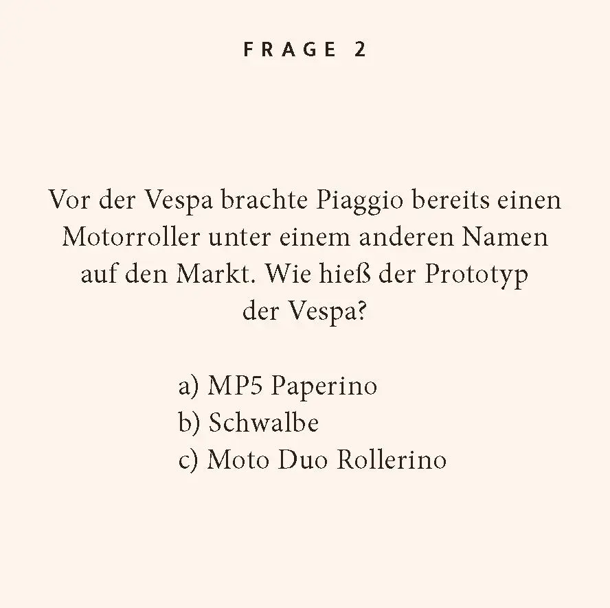 Bild: 9783899784701 | Vespa-Quiz | 100 Fragen und Antworten | Mika Hahn (u. a.) | Buch