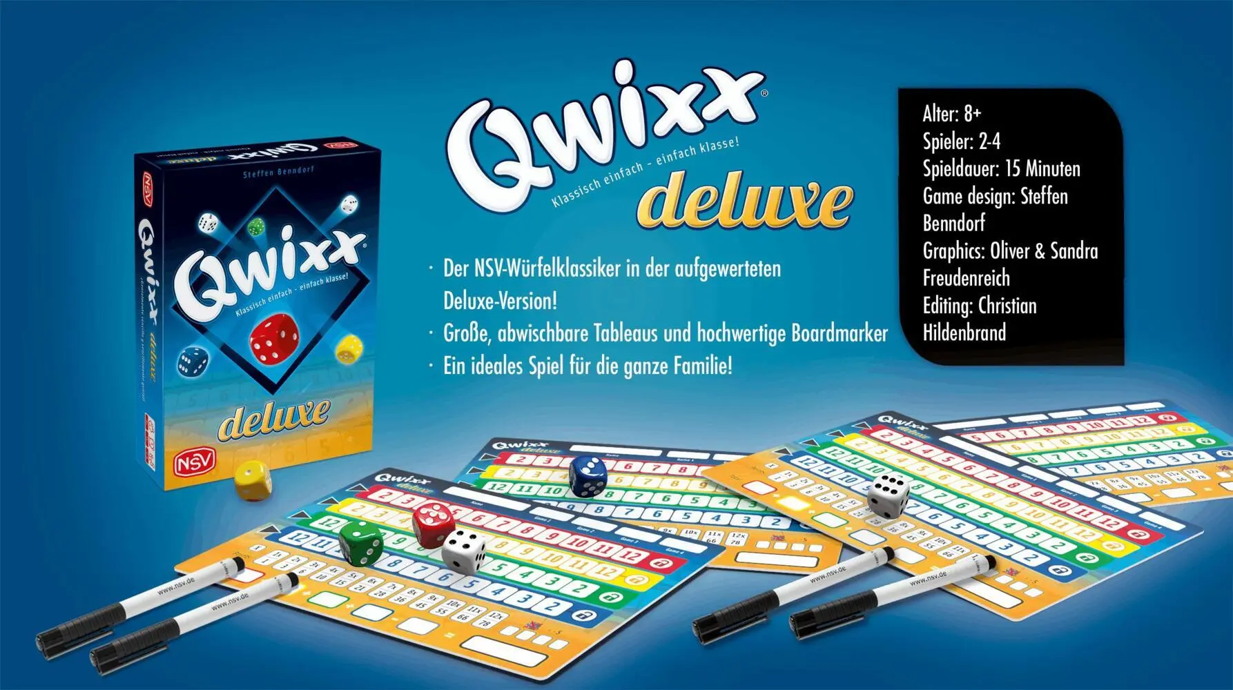 Bild: 4012426884801 | Qwixx - Deluxe | NSV - Nürnberger Spielkarten Verlag | Spiel | Deutsch