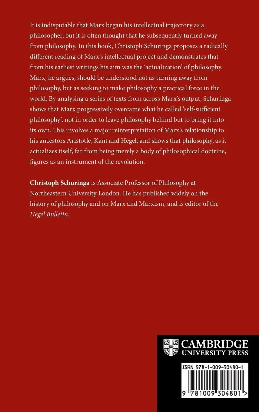 Rückseite: 9781009304801 | Karl Marx and the Actualization of Philosophy | Christoph Schuringa