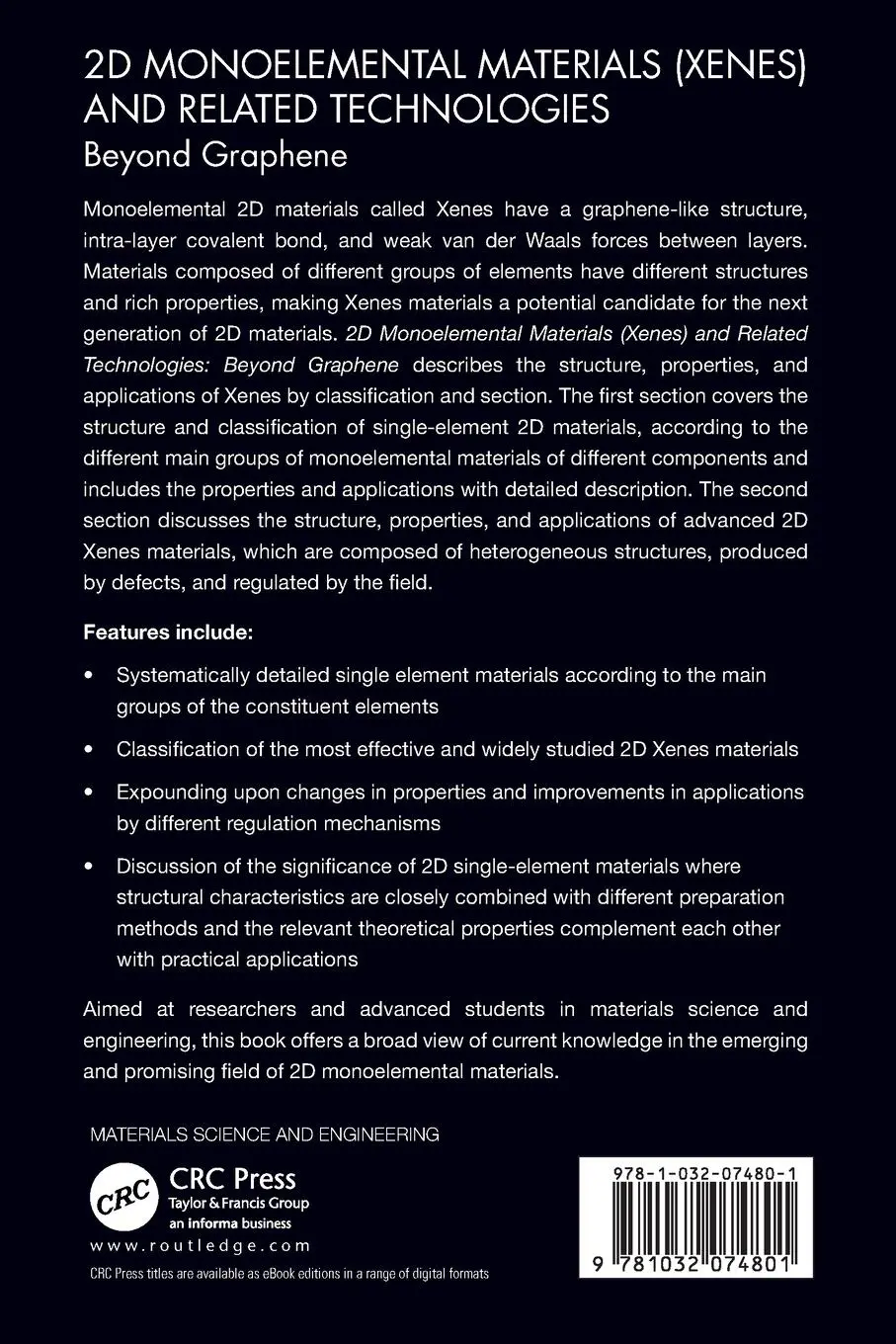 Rückseite: 9781032074801 | 2D Monoelemental Materials (Xenes) and Related Technologies | Buch