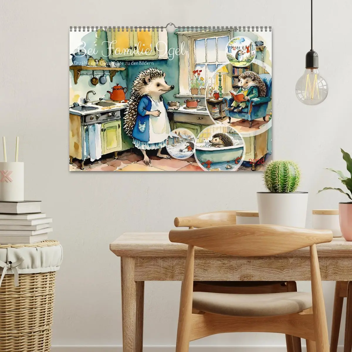 Bild: 9783457444801 | Bei Familie Igel (Wandkalender 2026 DIN A3 quer), CALVENDO...