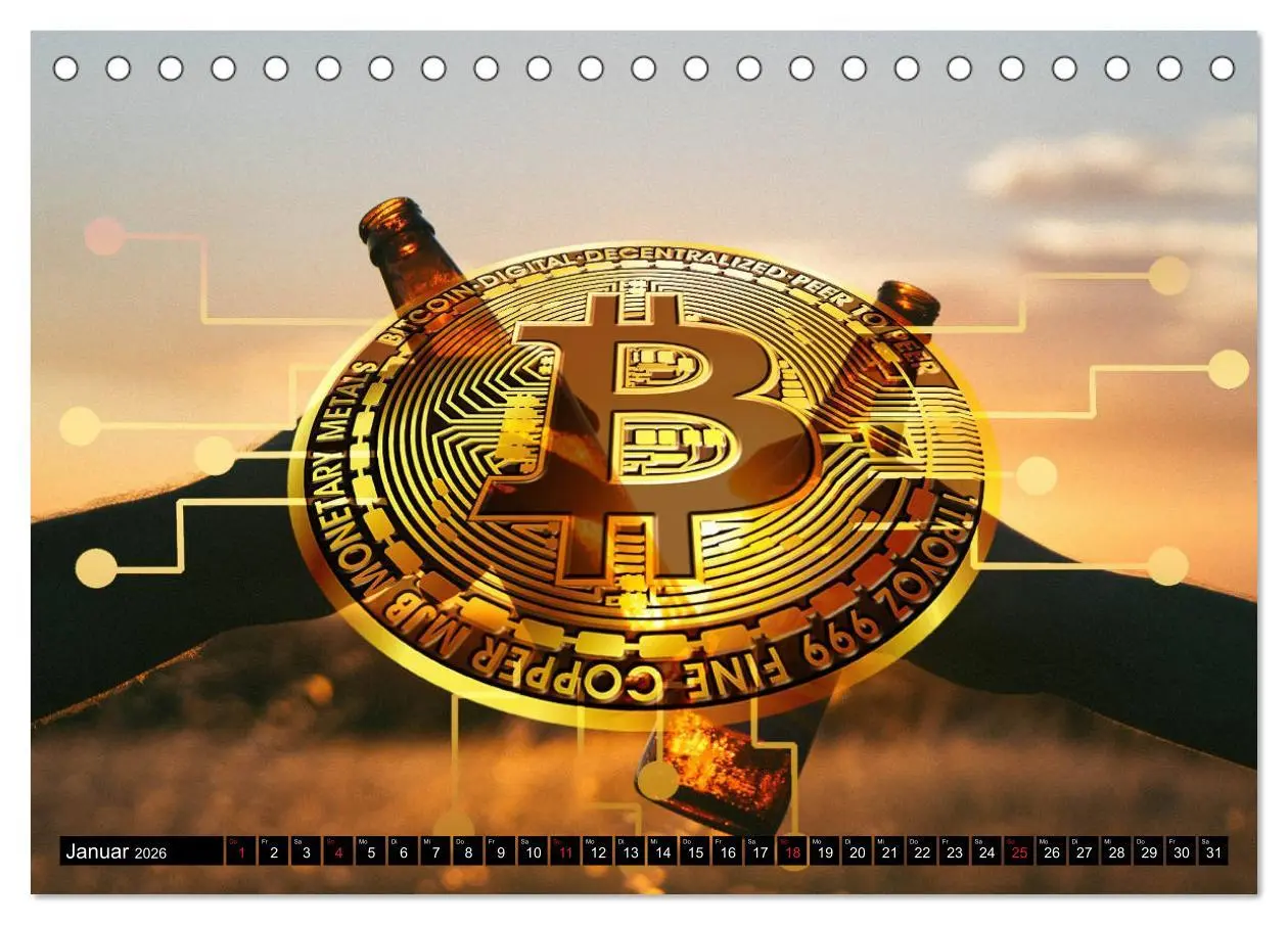 Bild: 9783457824801 | Bitcoins (Tischkalender 2026 DIN A5 quer), CALVENDO Monatskalender