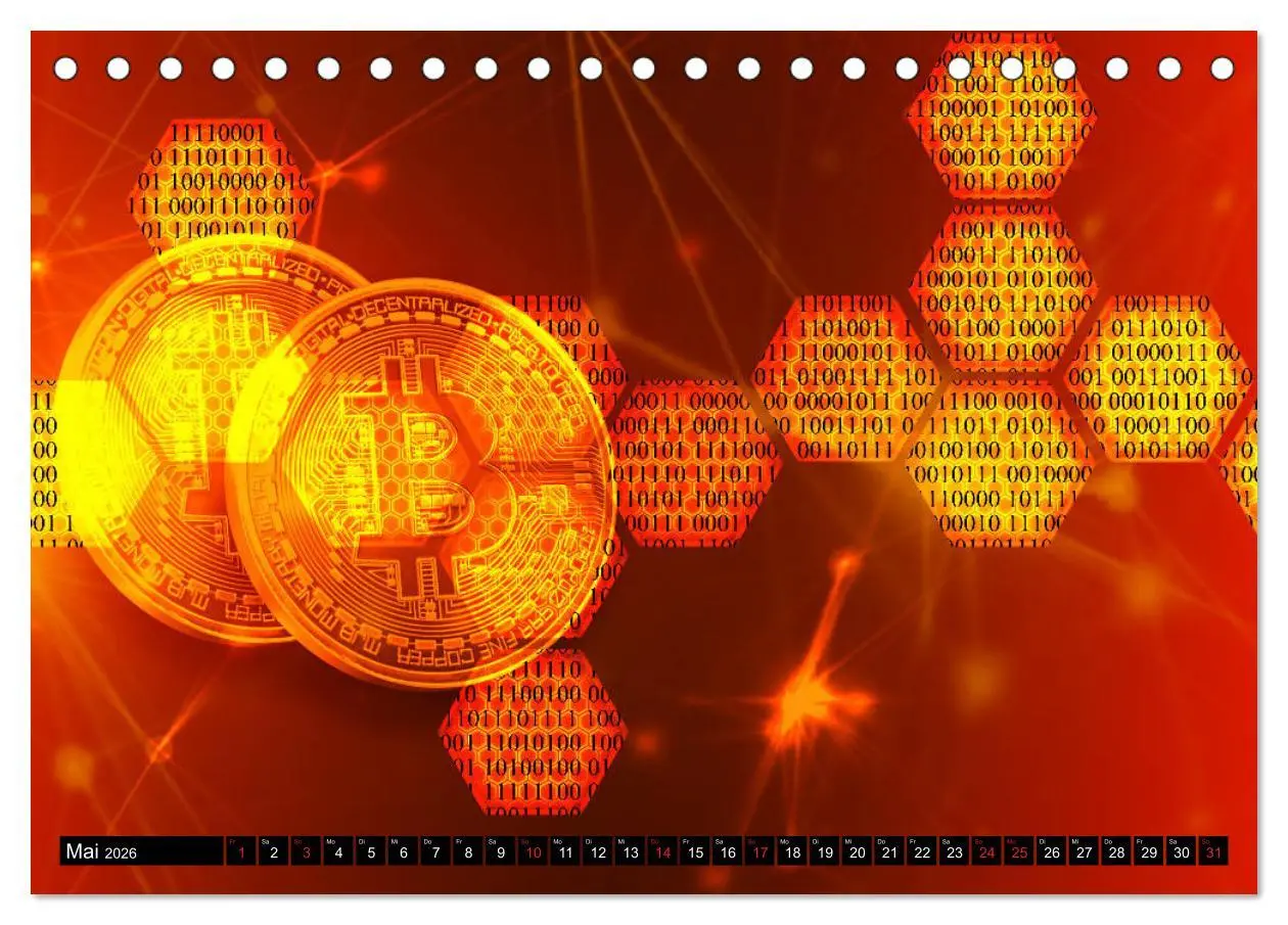 Bild: 9783457824801 | Bitcoins (Tischkalender 2026 DIN A5 quer), CALVENDO Monatskalender