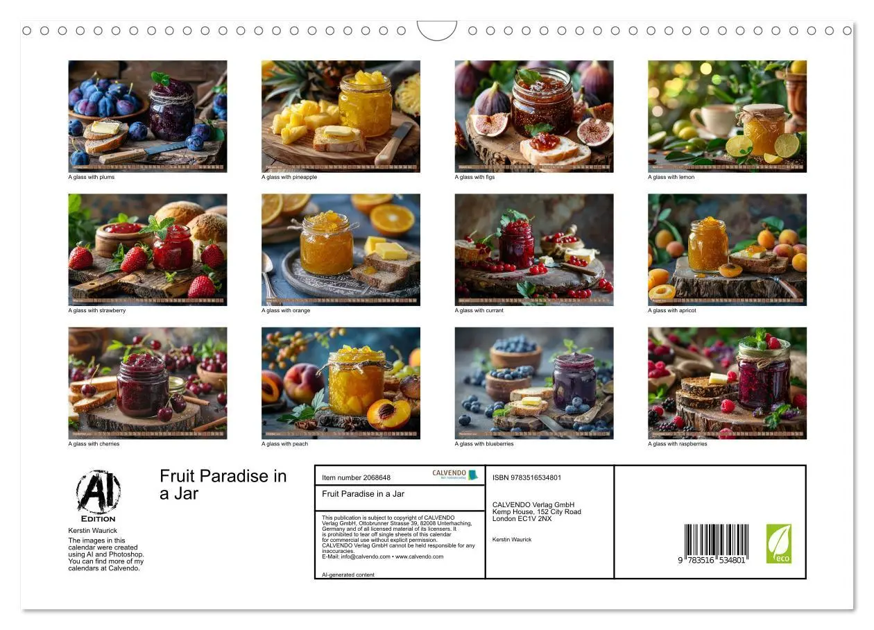 Bild: 9783516534801 | Fruit Paradise in a Jar (Wall Calendar 2026 DIN A3 landscape),...