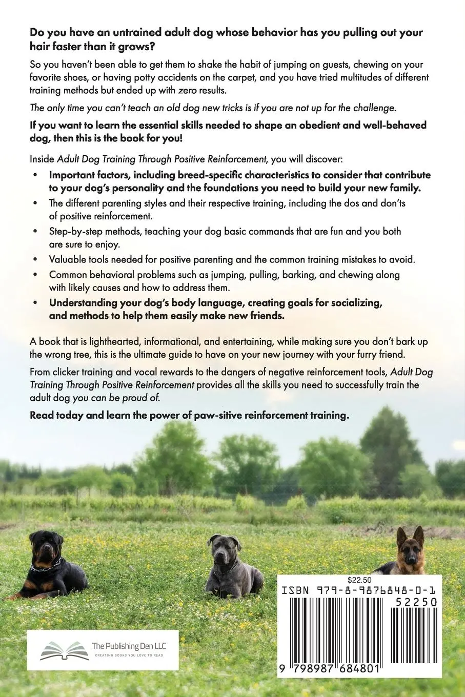 Rückseite: 9798987684801 | Adult Dog Training Through Positive Reinforcement | Hope Champers
