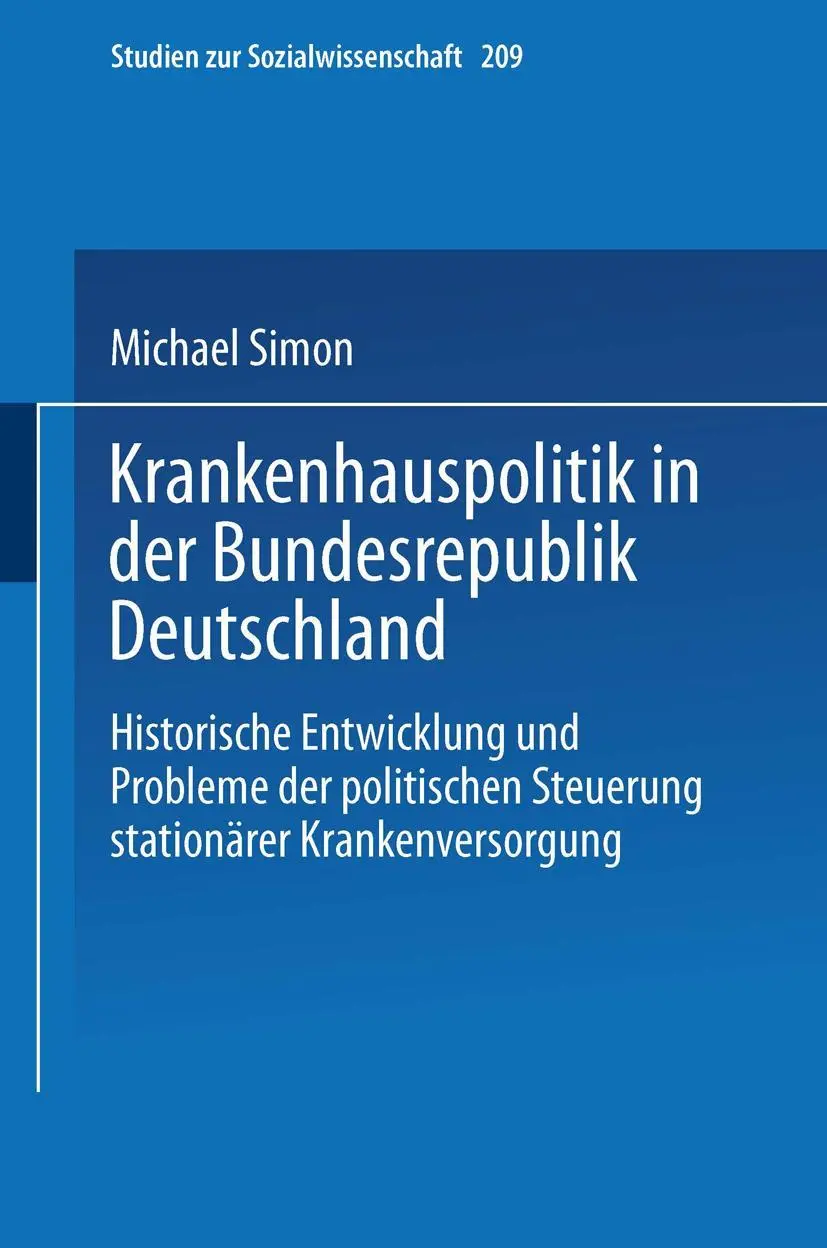 Cover: 9783531134901 | Krankenhauspolitik in der Bundesrepublik Deutschland | Michael Simon