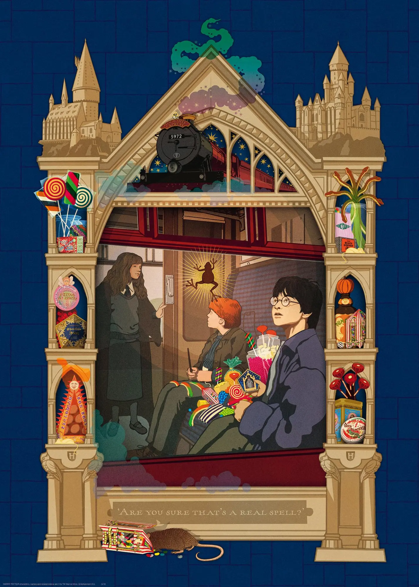 Cover: 4005555005001 | Erwachsenenpuzzle 1000 Teile - Harry Potter auf dem Weg nach Hogwarts
