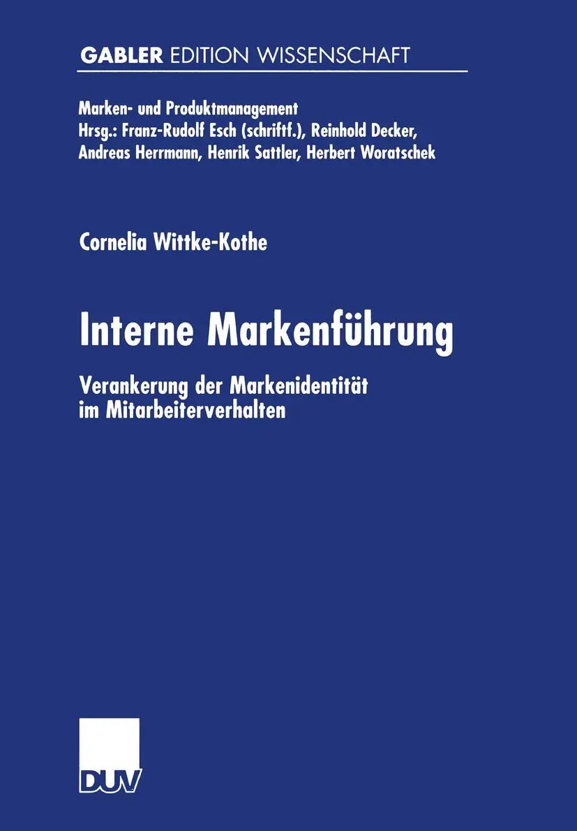 Cover: 9783824475001 | Interne Markenführung | Cornelia Wittke-Kothe | Taschenbuch | xix