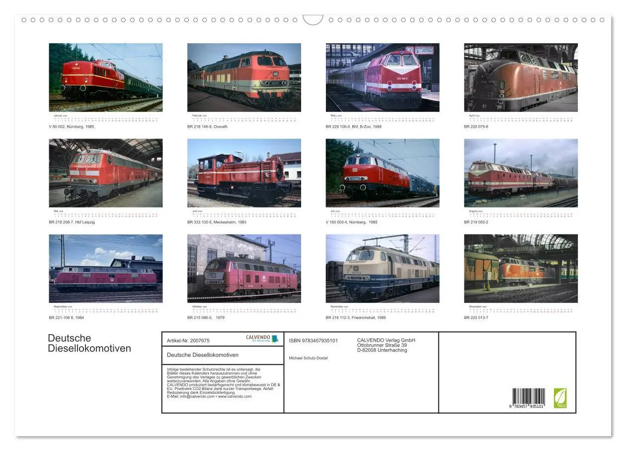 Bild: 9783457935101 | Deutsche Diesellokomotiven (Wandkalender 2026 DIN A2 quer),...