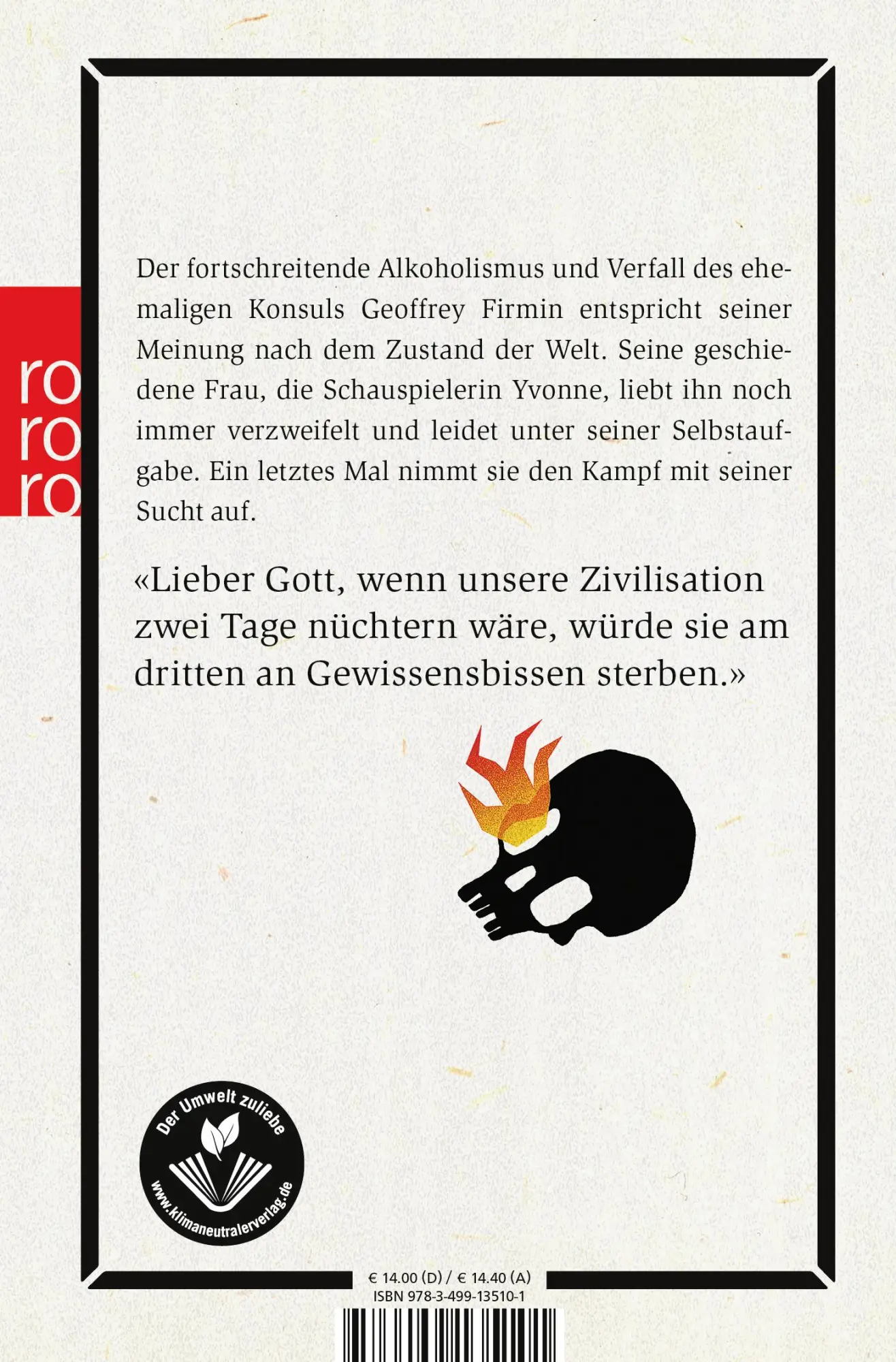 Rückseite: 9783499135101 | Unter dem Vulkan | Malcolm Lowry | Taschenbuch | 464 S. | Deutsch