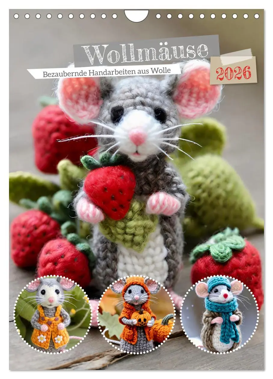 Cover: 9783516265101 | Wollmäuse (Wandkalender 2026 DIN A4 hoch), CALVENDO Monatskalender