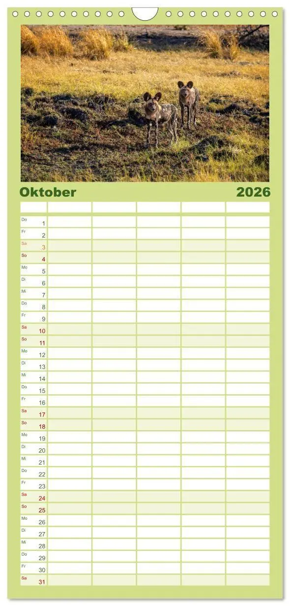 Bild: 9783516715101 | Familienplaner 2026 - Sambias großartige Tierwelt mit 5 Spalten...
