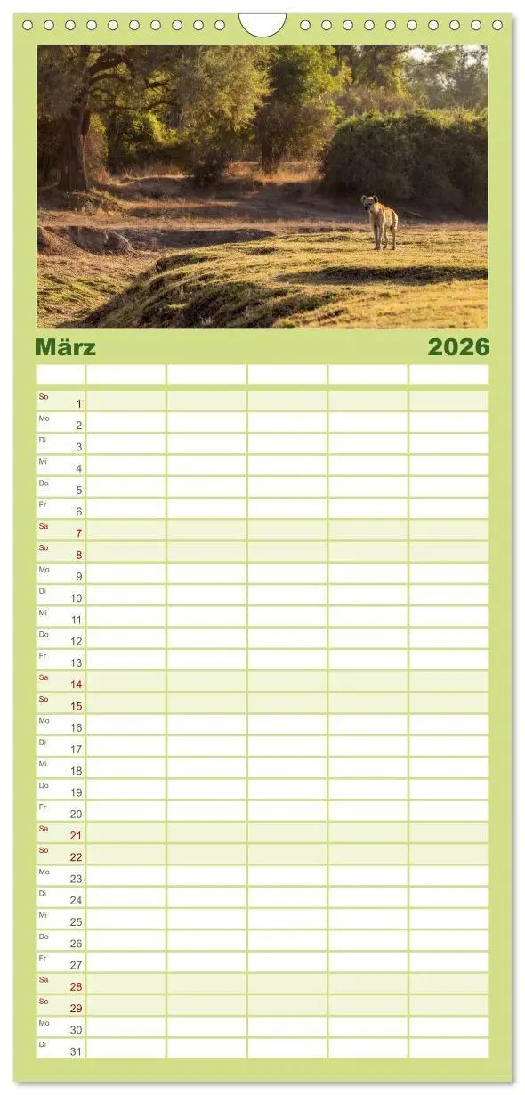 Bild: 9783516715101 | Familienplaner 2026 - Sambias großartige Tierwelt mit 5 Spalten...