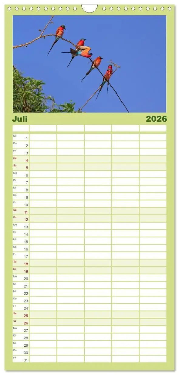Bild: 9783516715101 | Familienplaner 2026 - Sambias großartige Tierwelt mit 5 Spalten...