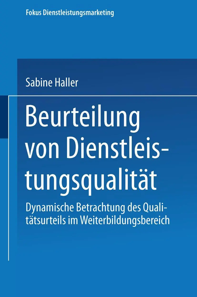 Cover: 9783824465101 | Beurteilung von Dienstleistungsqualität | Sabine Haller | Taschenbuch