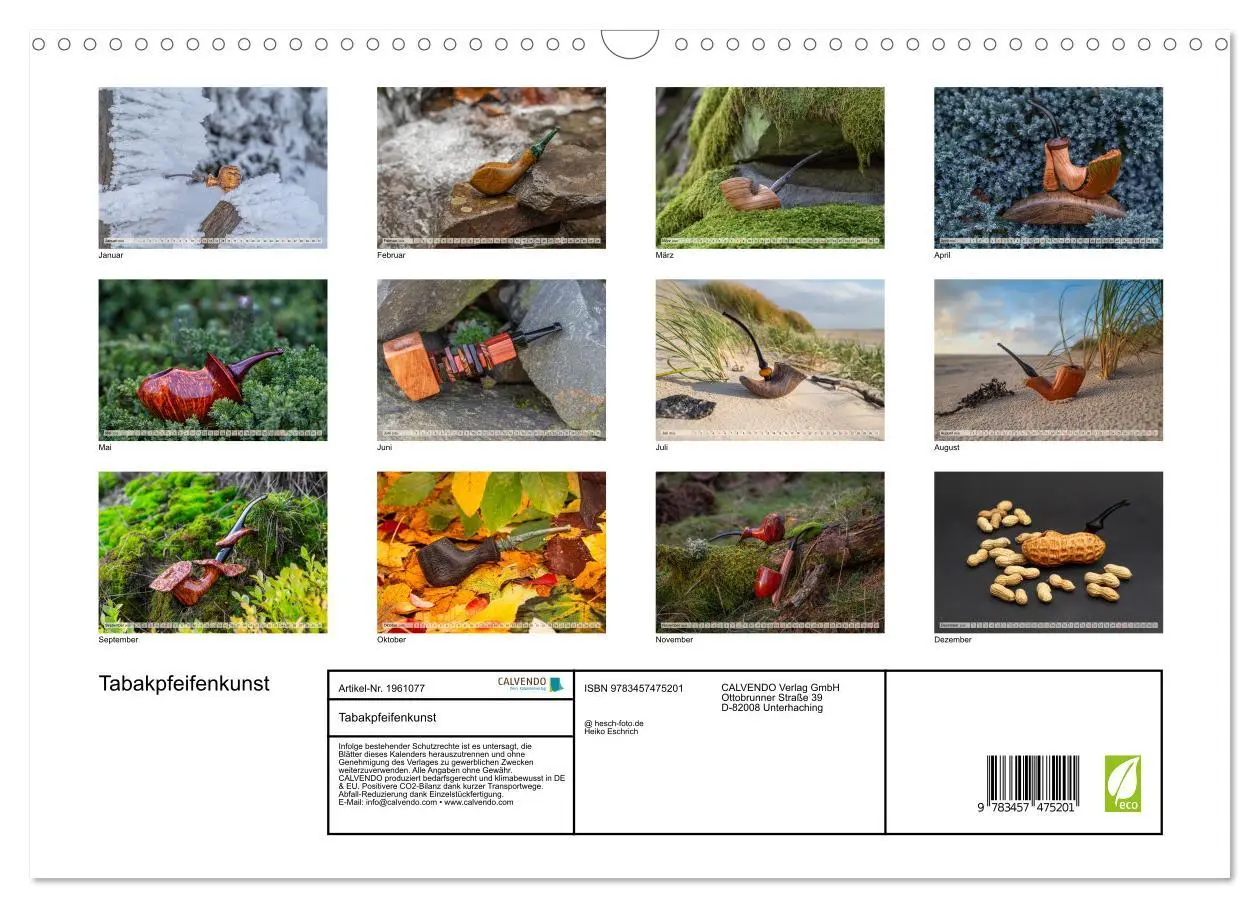 Bild: 9783457475201 | Tabakpfeifenkunst (Wandkalender 2026 DIN A3 quer), CALVENDO...