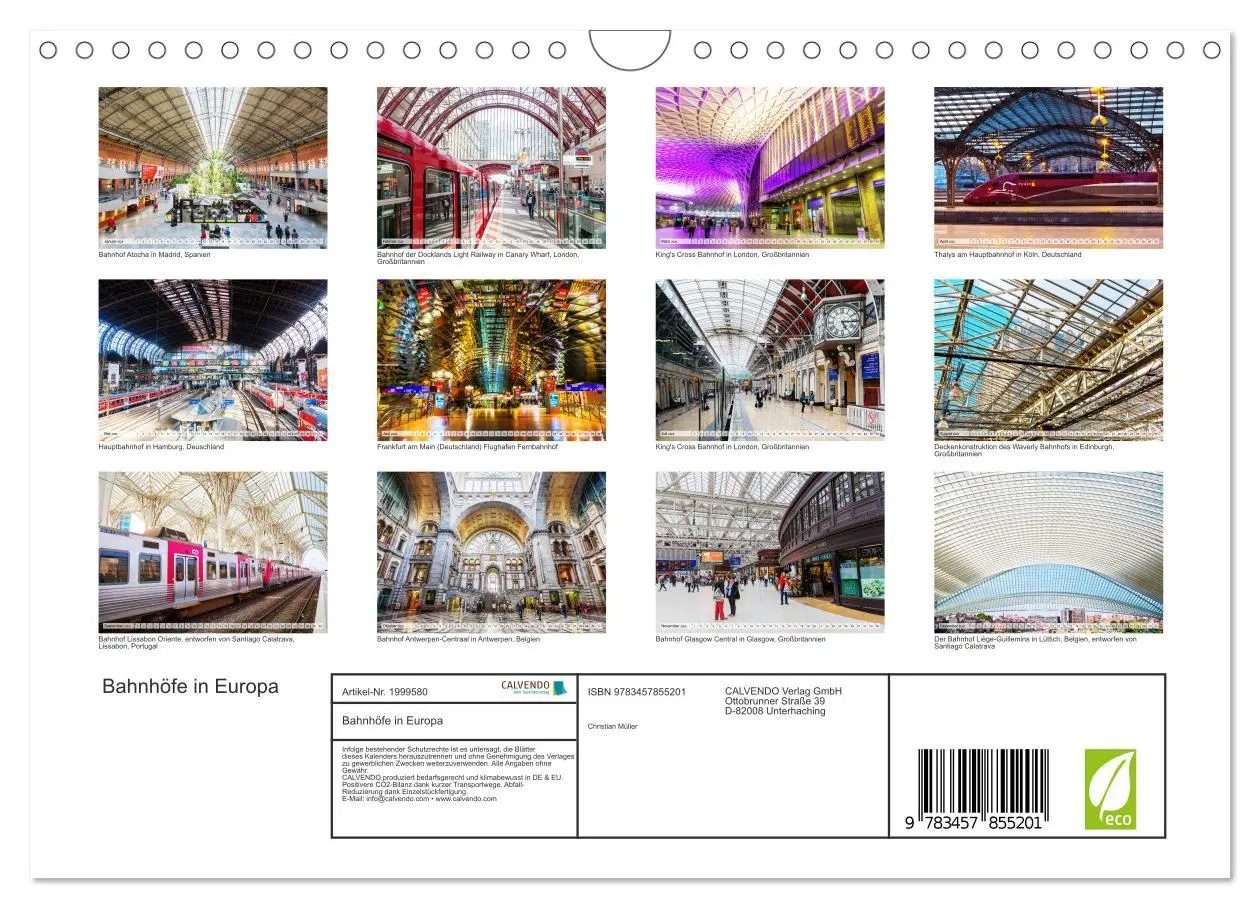 Bild: 9783457855201 | Bahnhöfe in Europa (Wandkalender 2026 DIN A4 quer), CALVENDO...
