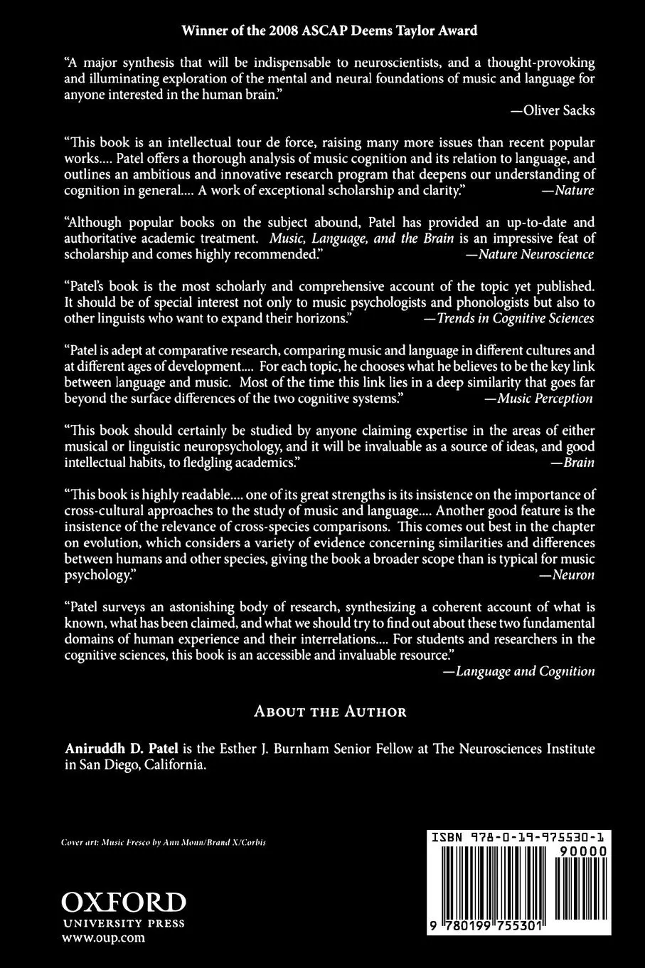 Rückseite: 9780199755301 | Music, Language, and the Brain | Aniruddh D. Patel | Taschenbuch