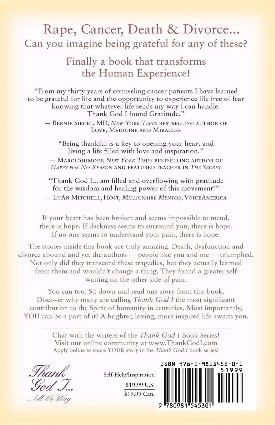 Rückseite: 9780981545301 | Thank God I | Stories of Inspiration for Every Situation | Castagnini