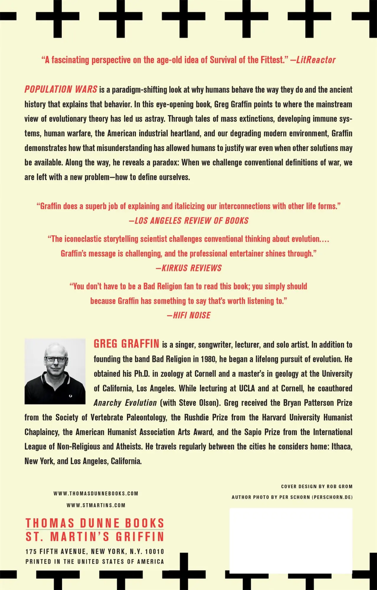 Rückseite: 9781250105301 | POPULATION WARS | Greg Graffin | Taschenbuch | Englisch | 2016