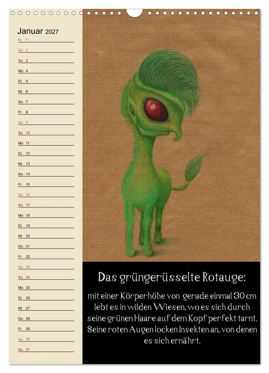 Bild: 9783594155301 | Fabelhafte Wesen / Geburtstagskalender (Wandkalender 2027 DIN A3...