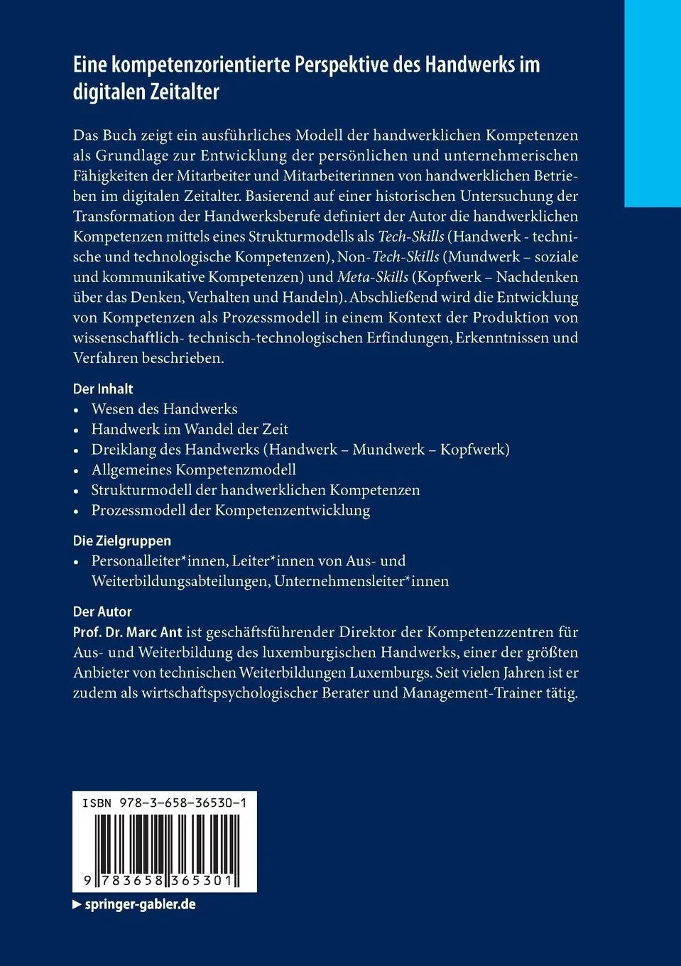 Rückseite: 9783658365301 | Eine kompetenzorientierte Perspektive des Handwerks im digitalen...