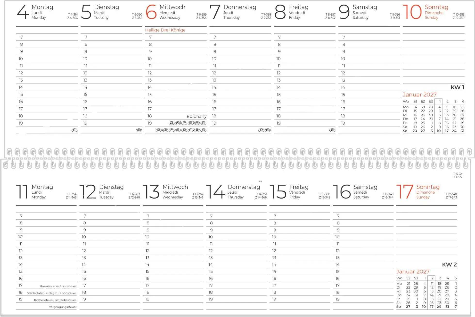 Bild: 4069095015401 | Tischkalender Classic black 2027 | Neumann Verlage GmbH &amp; Co. KG