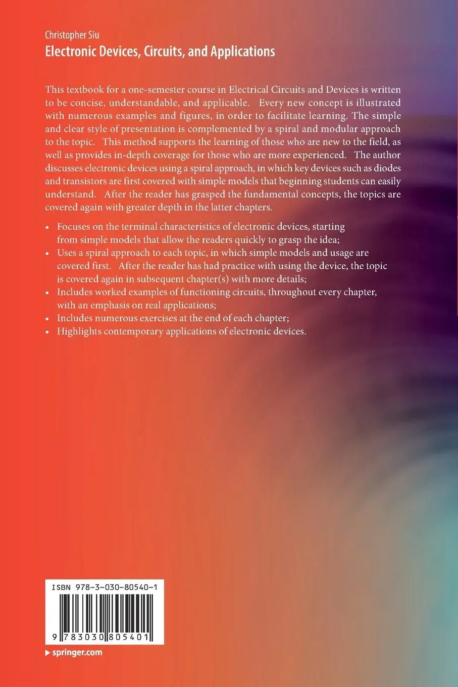 Rückseite: 9783030805401 | Electronic Devices, Circuits, and Applications | Christopher Siu | xii