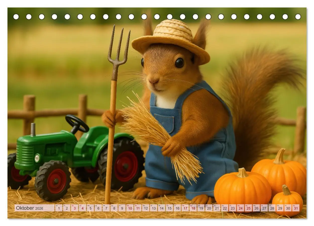 Bild: 9783516235401 | Die geheime Welt der Eichhörnchen (Tischkalender 2026 DIN A5 quer),...