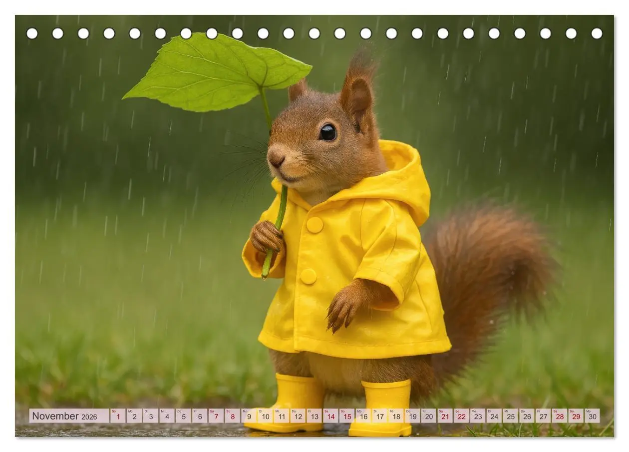 Bild: 9783516235401 | Die geheime Welt der Eichhörnchen (Tischkalender 2026 DIN A5 quer),...