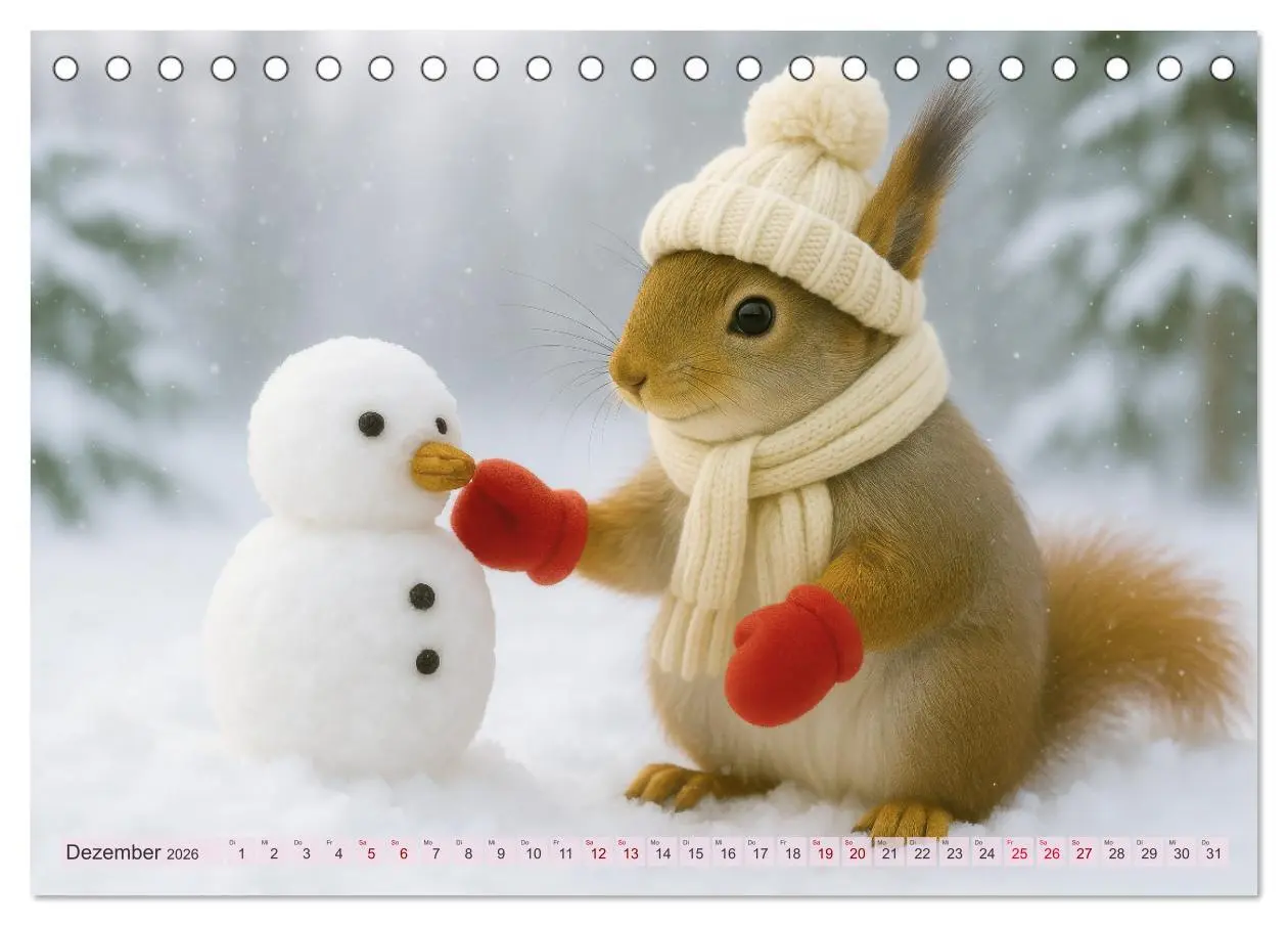 Bild: 9783516235401 | Die geheime Welt der Eichhörnchen (Tischkalender 2026 DIN A5 quer),...