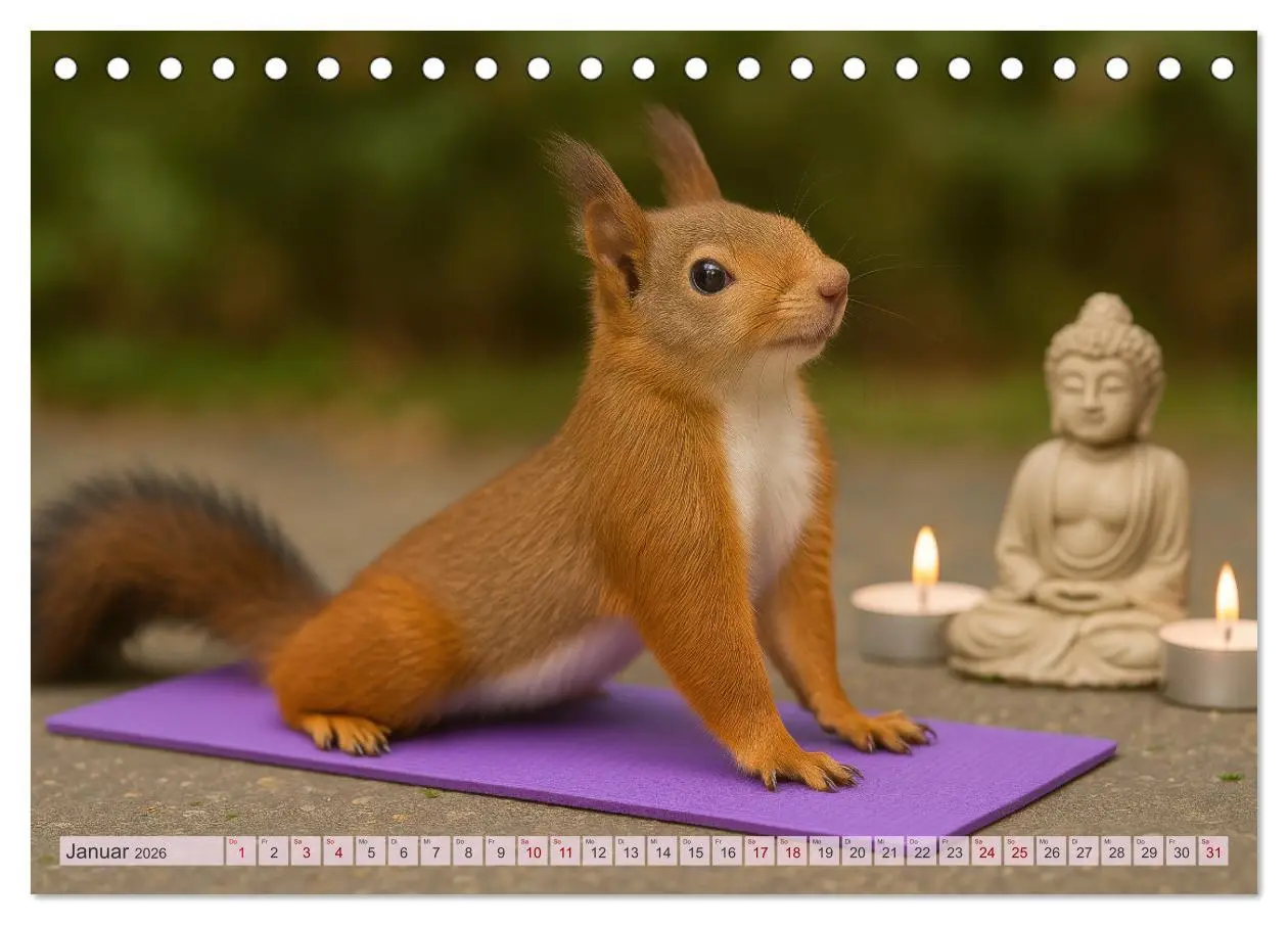 Bild: 9783516235401 | Die geheime Welt der Eichhörnchen (Tischkalender 2026 DIN A5 quer),...