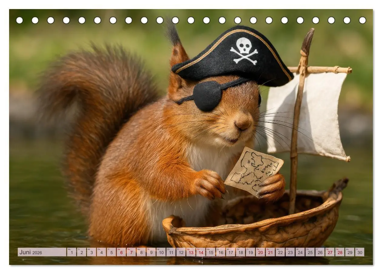 Bild: 9783516235401 | Die geheime Welt der Eichhörnchen (Tischkalender 2026 DIN A5 quer),...