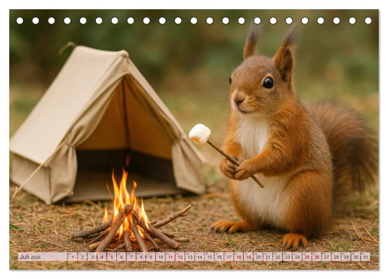 Bild: 9783516235401 | Die geheime Welt der Eichhörnchen (Tischkalender 2026 DIN A5 quer),...