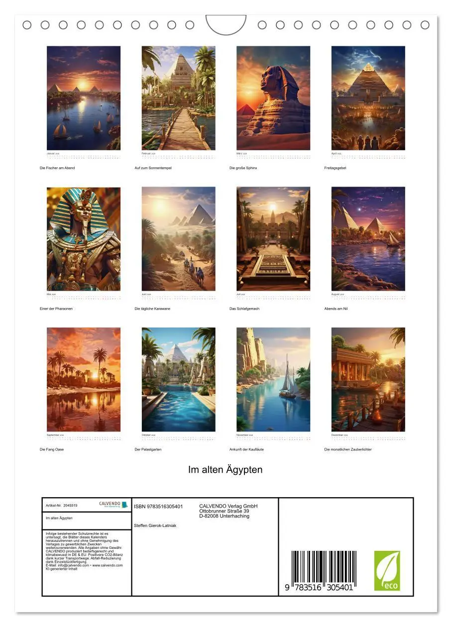 Bild: 9783516305401 | Im alten Ägypten (Wandkalender 2026 DIN A4 hoch), CALVENDO...