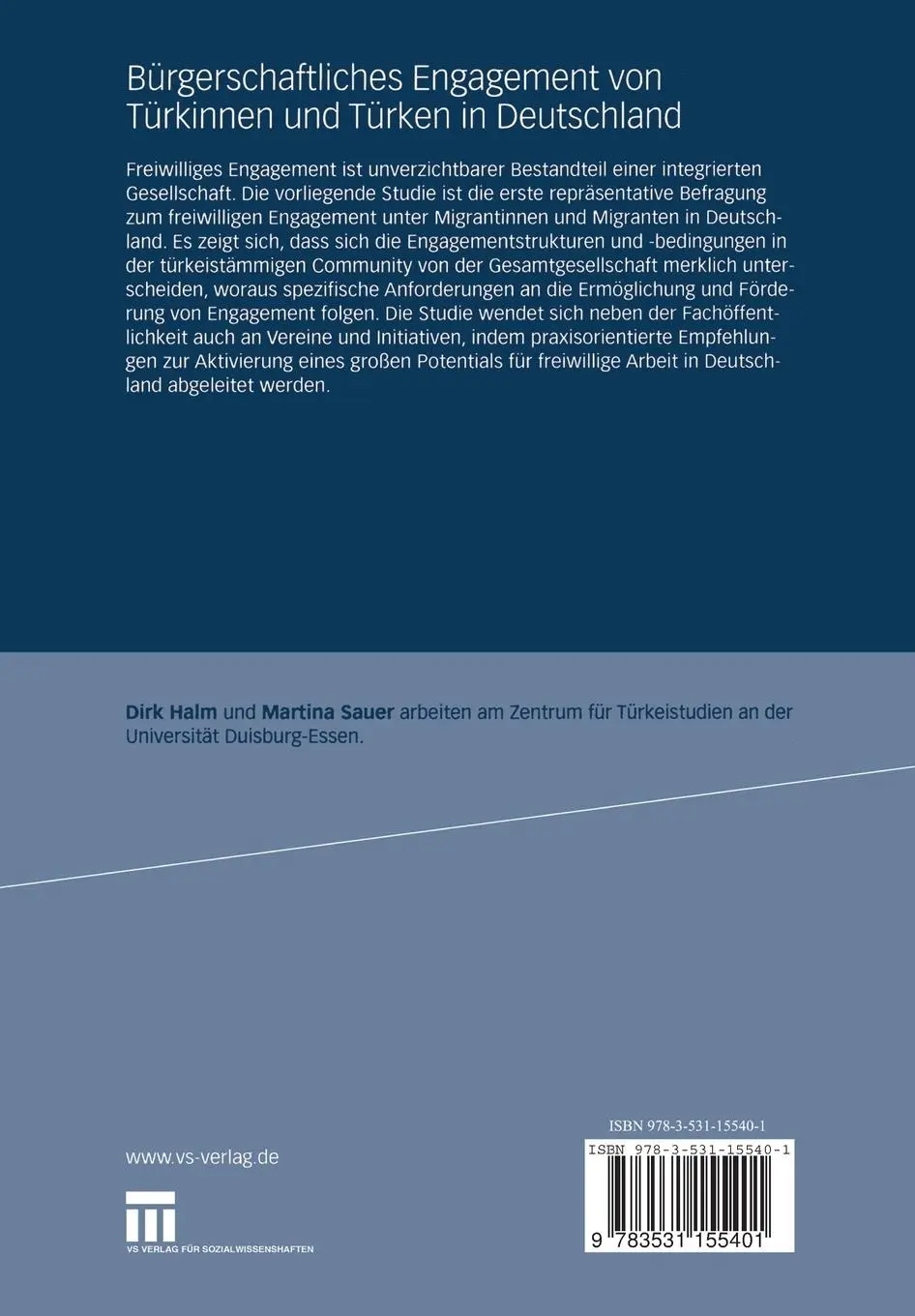 Rückseite: 9783531155401 | Bürgerschaftliches Engagement von Türkinnen und Türken in Deutschland