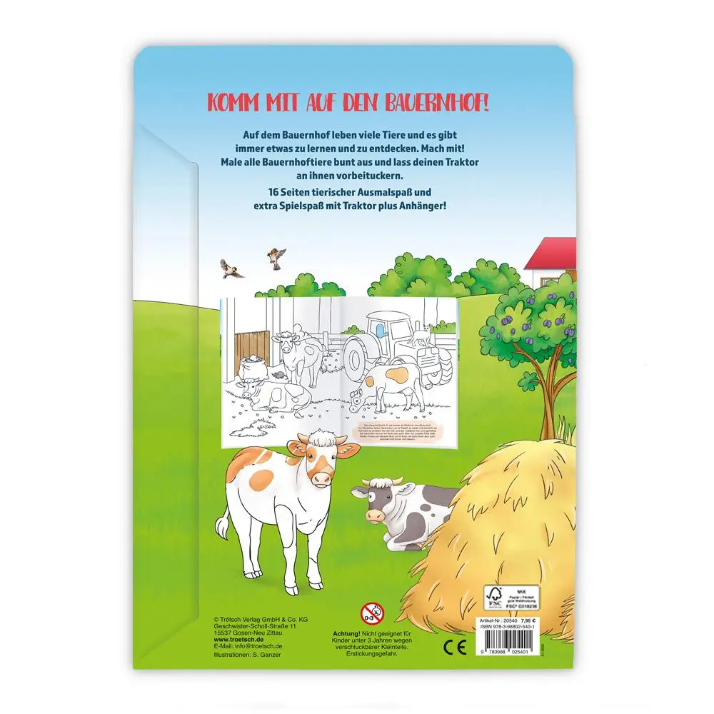 Bild: 9783988025401 | TRÖTSCH - Malbuch Bauernhof Mal- und Spielspaß Malbuch mit...
