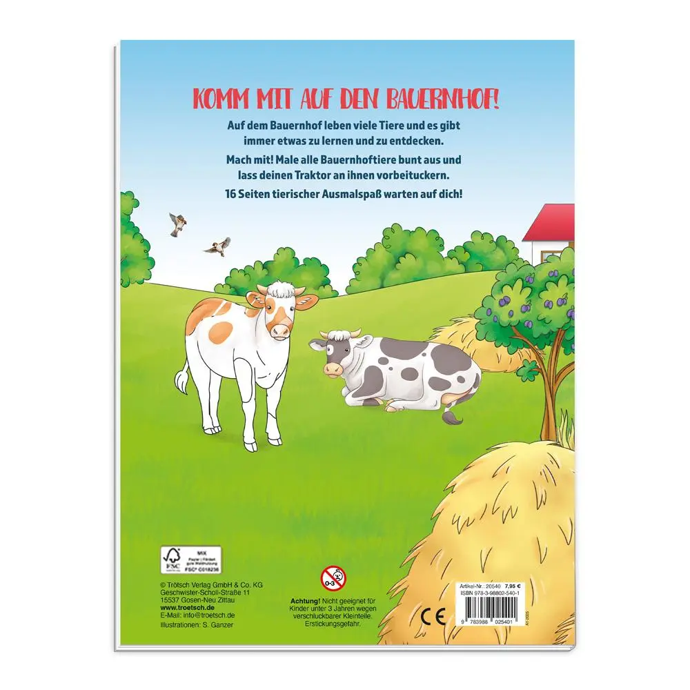 Bild: 9783988025401 | TRÖTSCH - Malbuch Bauernhof Mal- und Spielspaß Malbuch mit...