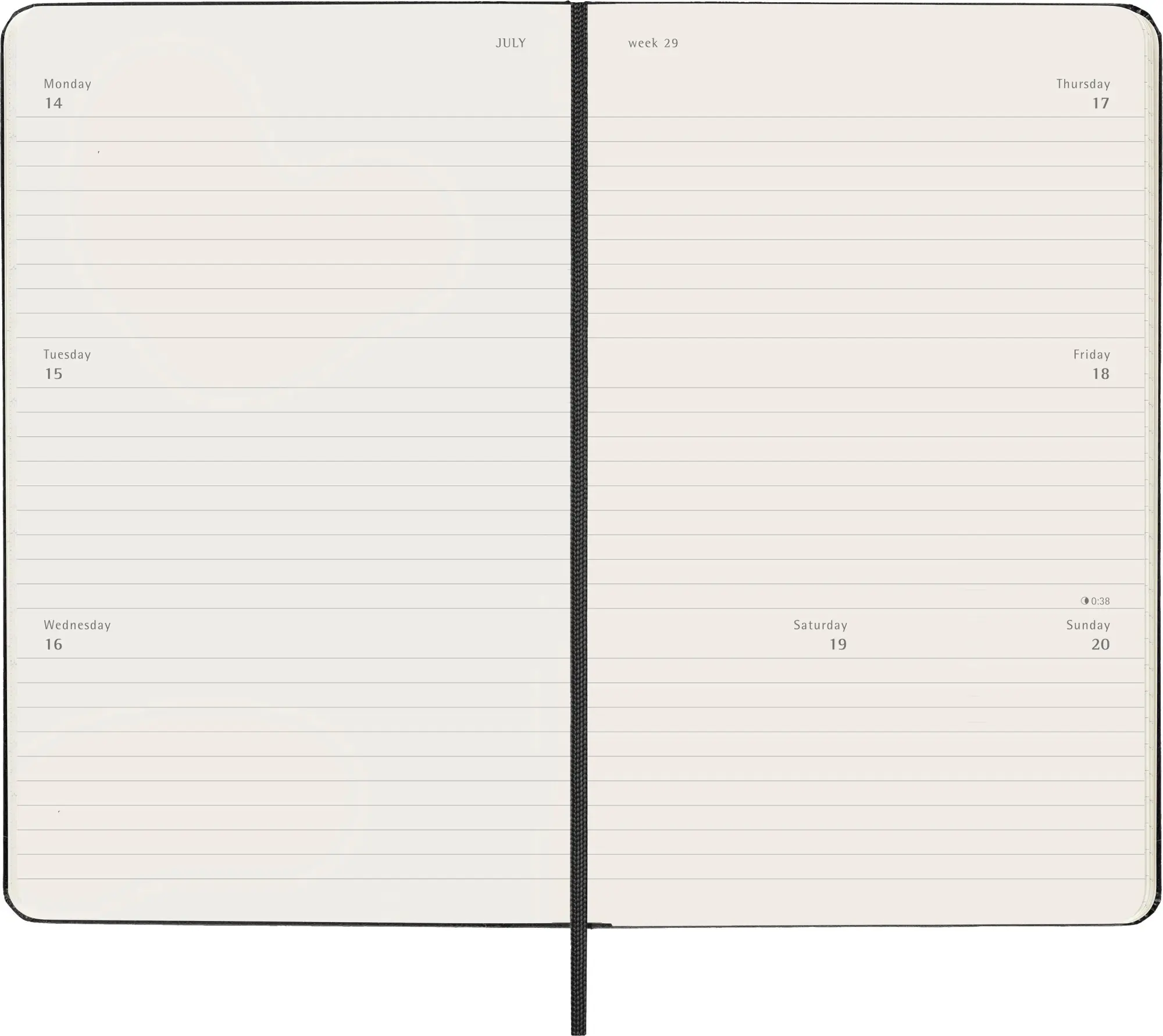 Bild: 8056999275501 | Moleskine 18 Monate Wochenkalender 2025/2026, L/A5, 1 Wo = 2...