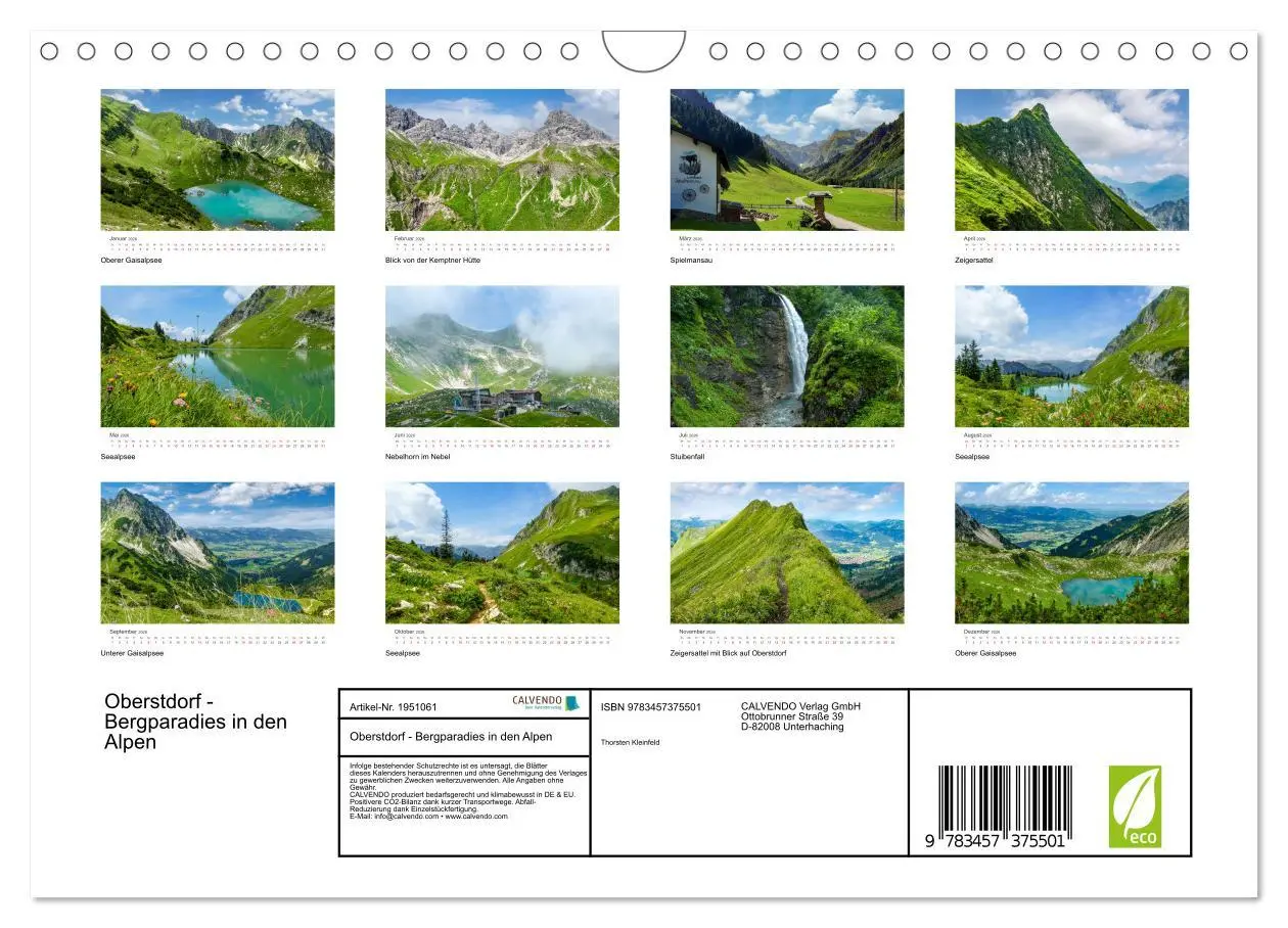 Bild: 9783457375501 | Oberstdorf - Bergparadies in den Alpen (Wandkalender 2026 DIN A4...
