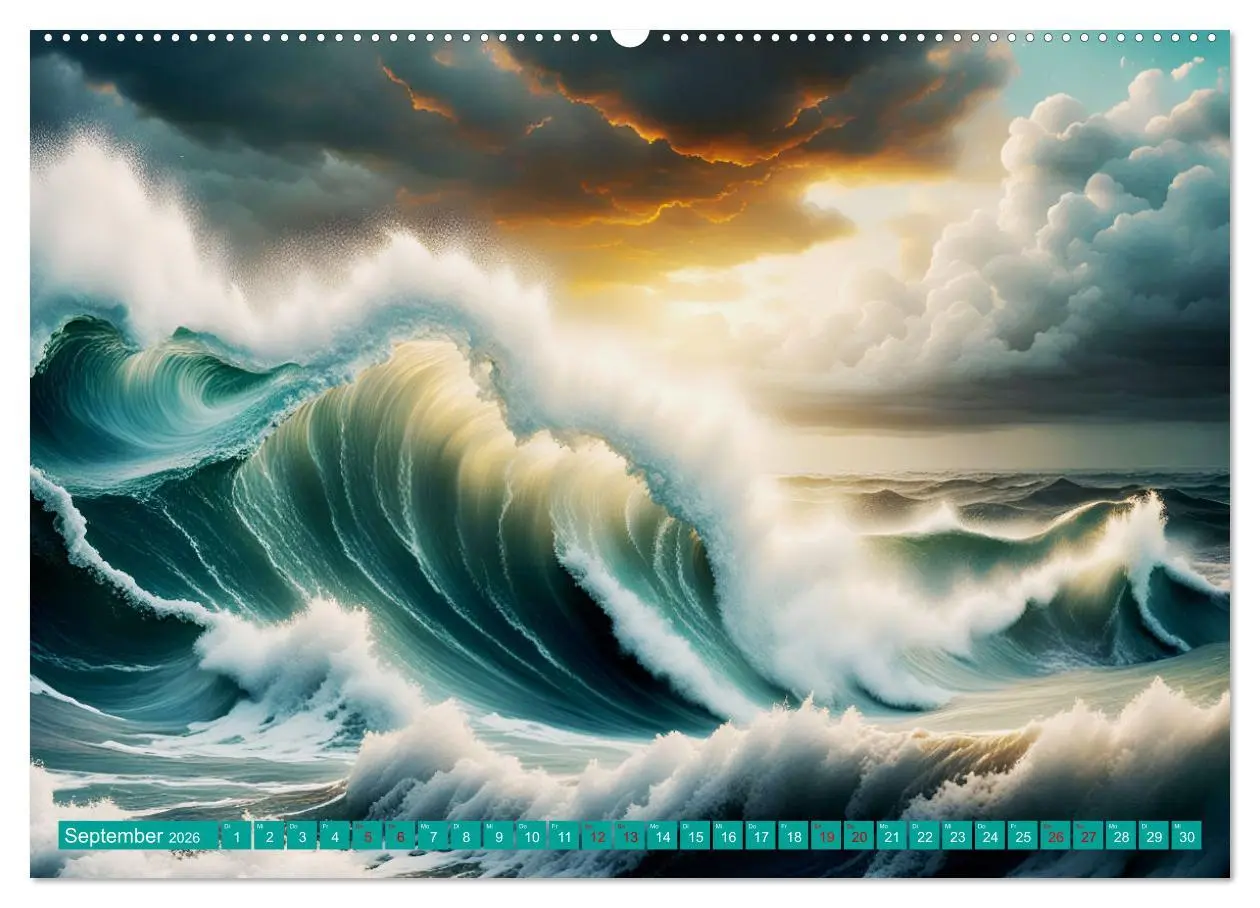 Bild: 9783457445501 | Stürmische Wellen (hochwertiger Premium Wandkalender 2026 DIN A2...