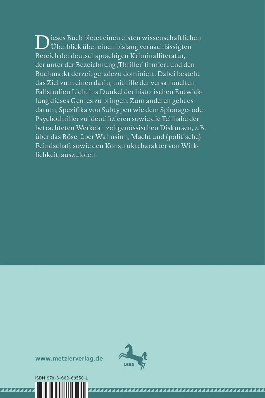 Rückseite: 9783662685501 | Der deutschsprachige Thriller | Nikolas Buck | Taschenbuch | ix | 2024