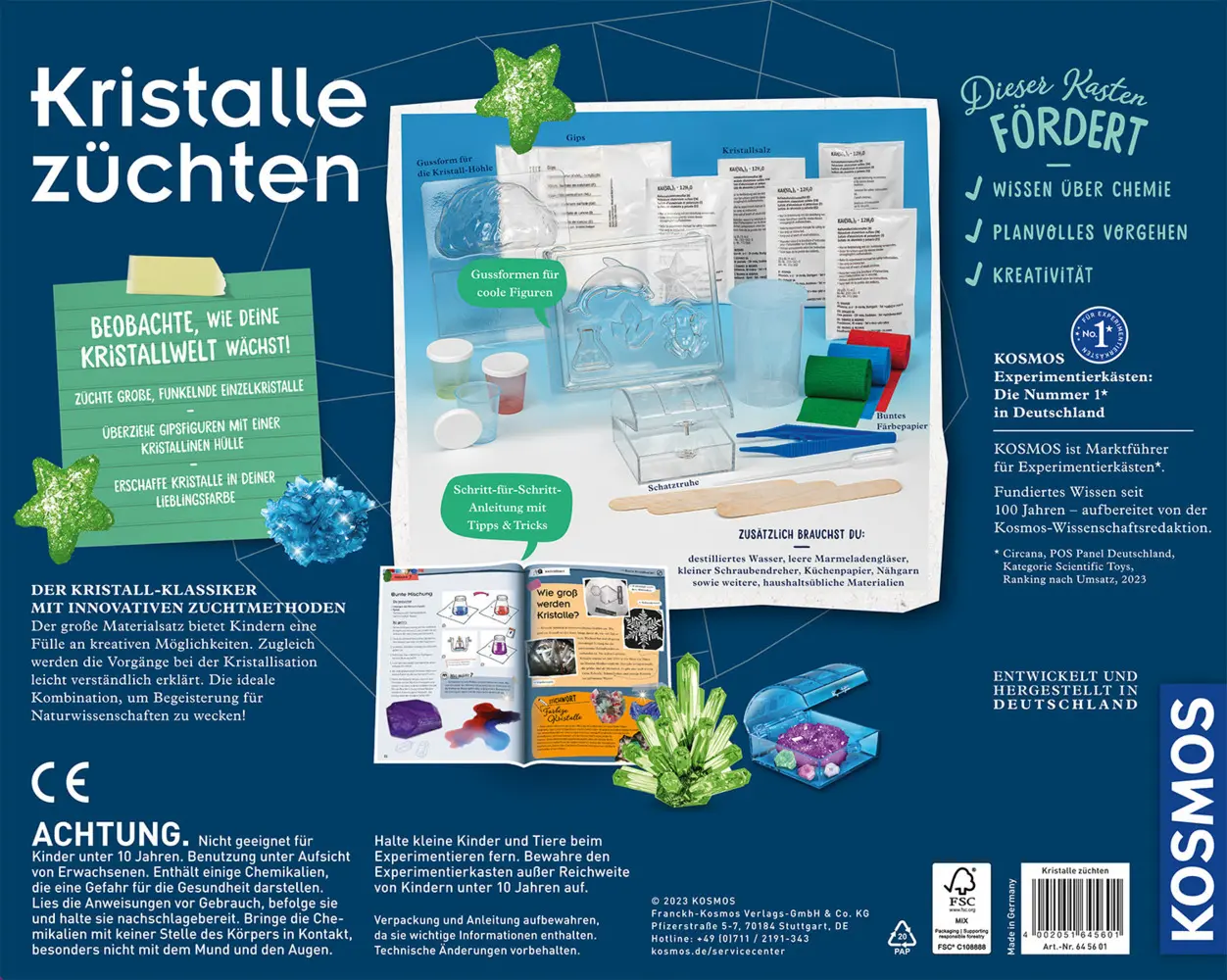 Rückseite: 4002051645601 | Kristalle züchten - Experimentierkasten | Spiel | 645601 | Deutsch