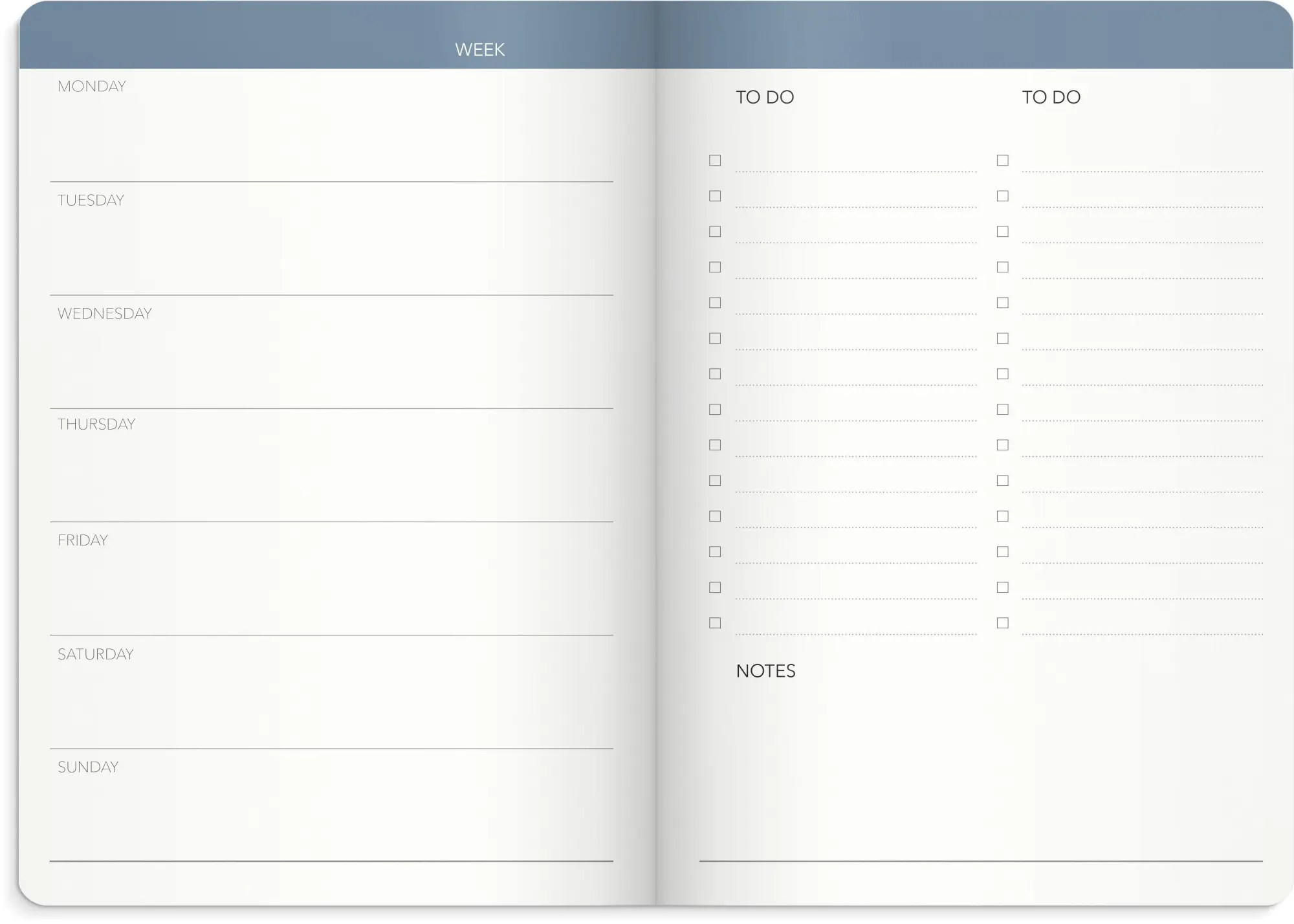 Bild: 7392620745601 | Burde Week Planner undated blue | Terminplaner Undatiert | Taschenbuch