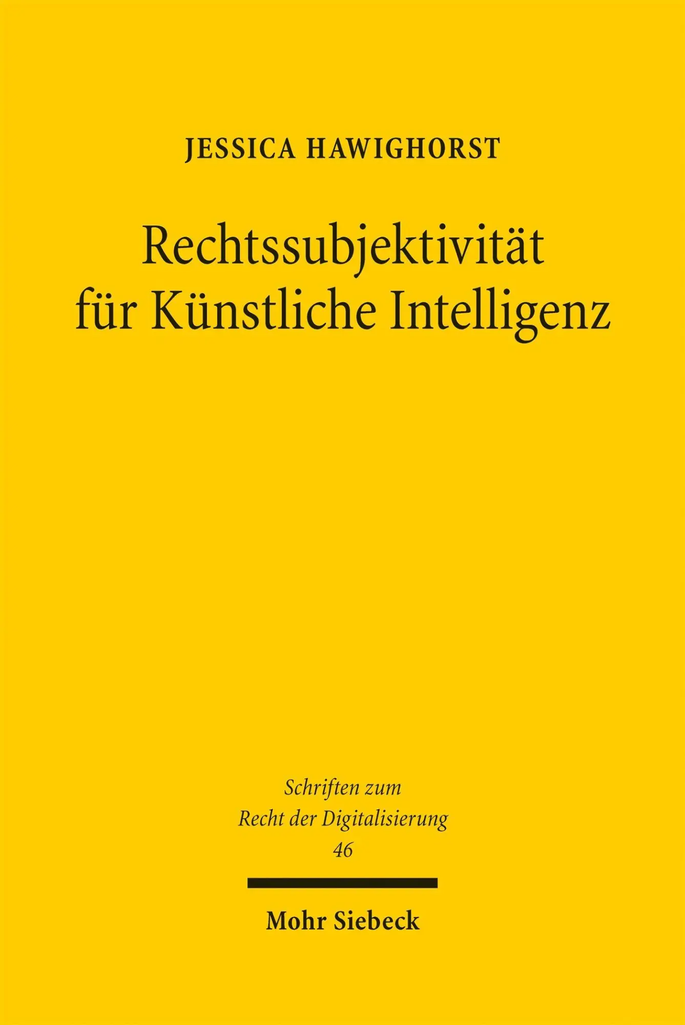 Cover: 9783161705601 | Rechtssubjektivität für Künstliche Intelligenz | Jessica Hawighorst
