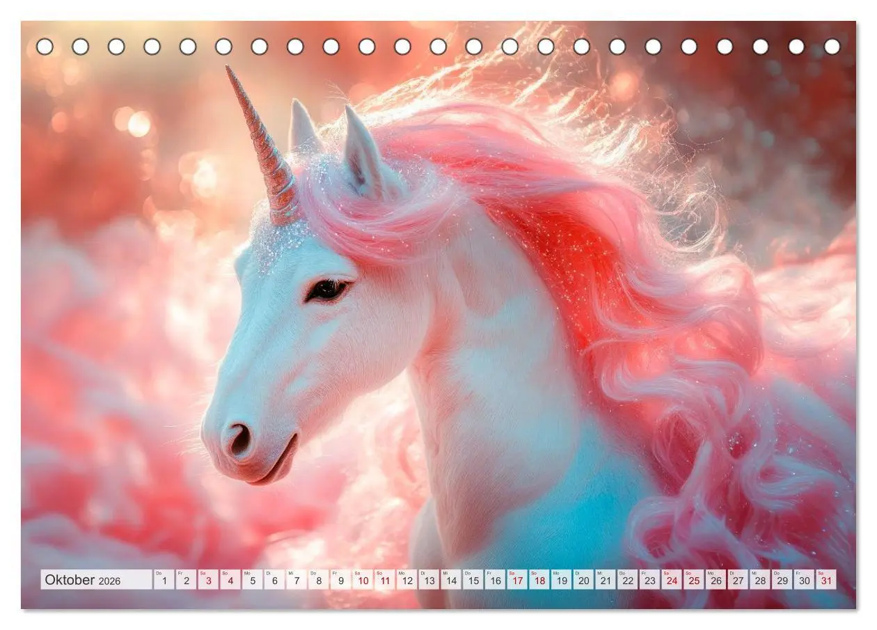 Bild: 9783516215601 | EINHORNZAUBER Traumhafte Glitzerwelt (Tischkalender 2026 DIN A5...