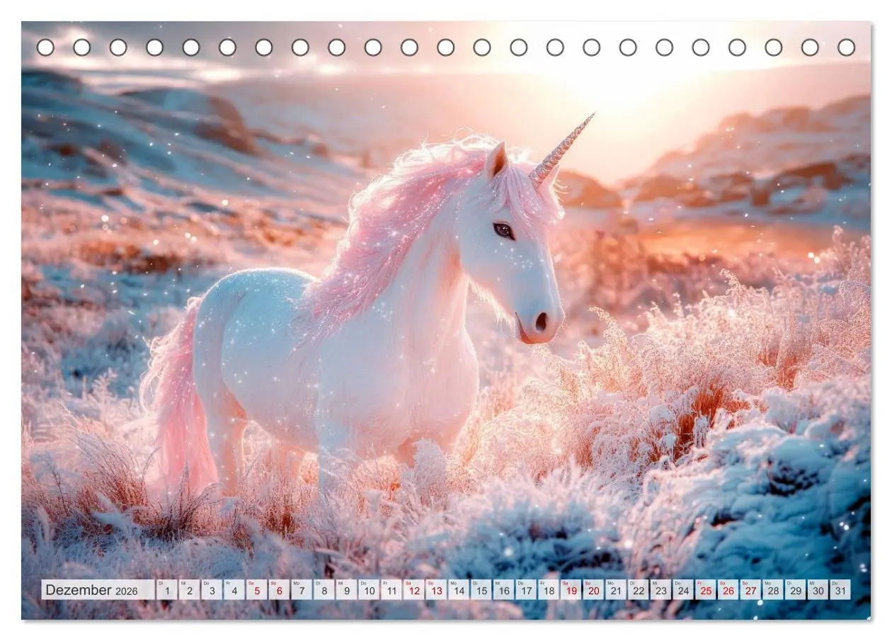 Bild: 9783516215601 | EINHORNZAUBER Traumhafte Glitzerwelt (Tischkalender 2026 DIN A5...