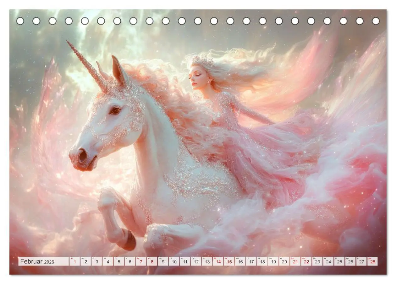 Bild: 9783516215601 | EINHORNZAUBER Traumhafte Glitzerwelt (Tischkalender 2026 DIN A5...