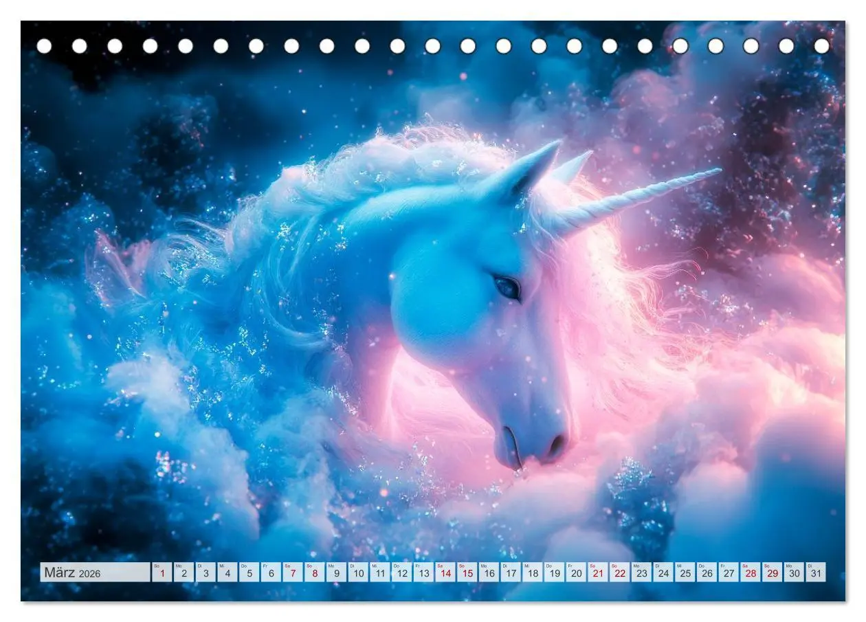 Bild: 9783516215601 | EINHORNZAUBER Traumhafte Glitzerwelt (Tischkalender 2026 DIN A5...